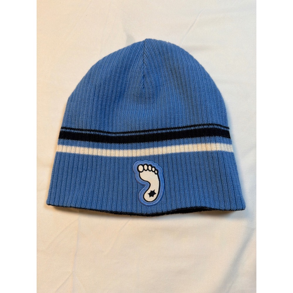 UNC Tar Heels Reversible Beanie Hat Navy Carolina Blue Striped Knit Cap Mens